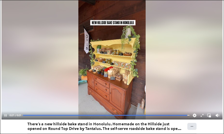 Homemade on the Hillside bake stand on Round Top Drive near Tantalus in Honolulu